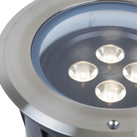 Kastra - Encastré de sol LED IP67 Ø193 x 248 enc.Ø190mm 25W 4000K 1750lm 15° argent