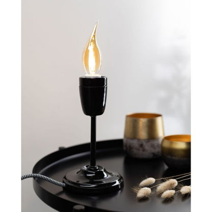 Suspension Rigide Pavillon Et Douille E27 Céramique Noire