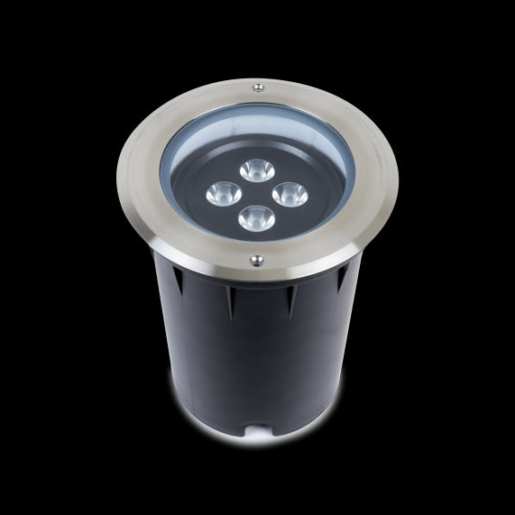 Kastra - Encastré de sol LED IP67 Ø193 x 248 enc.Ø190mm 25W 4000K 1750lm 15° argent