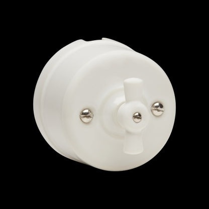 RETRO-CHARM switch porcelain surface mounted white