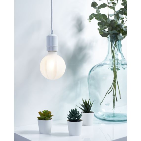 Globe D.100 Facettes Blanc Pd Vis 31,5Mm