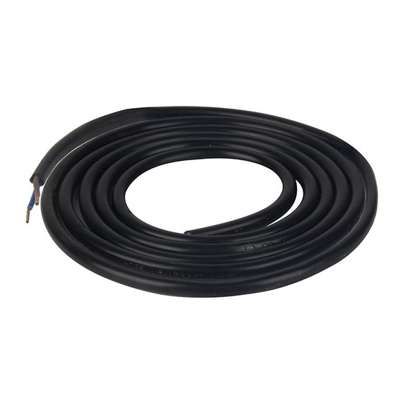Câble PVC rond 2 x 0.75mm² L.2m noir