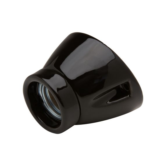 Applique porcelaine E27 conique incliné noir