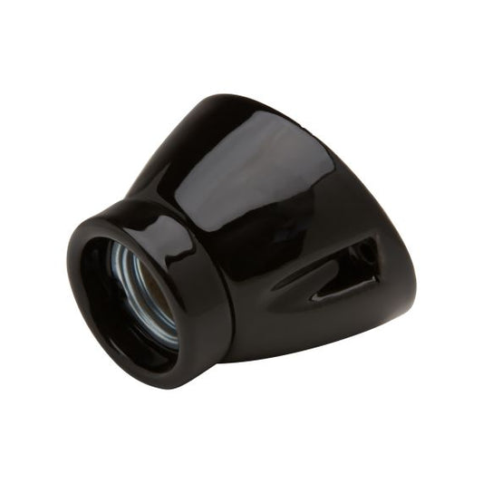 Applique porcelaine E27 conique incliné noir