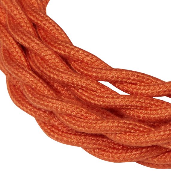 Câble Textile Torsadé 2x0,75mm Orange 2 Mètres
