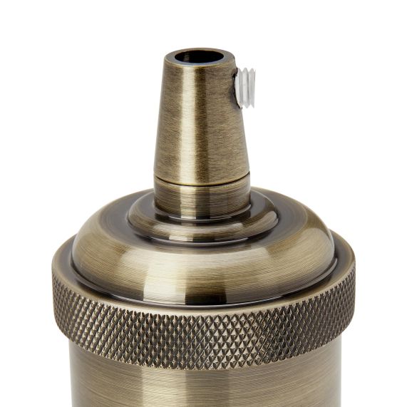 Douille Acier E27 Filetée avec Bague Bronze Rétro