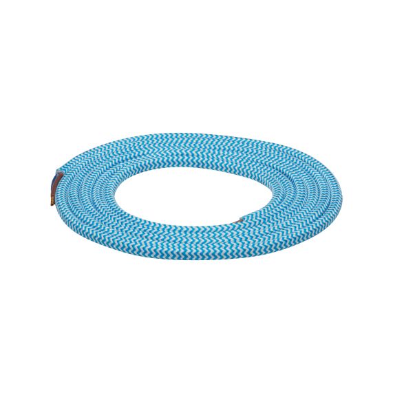 Cable rond chiné bleu 2 mètres 2 x 0,75mm2