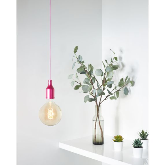 Douille Bouteille Acier E27 Fuchsia