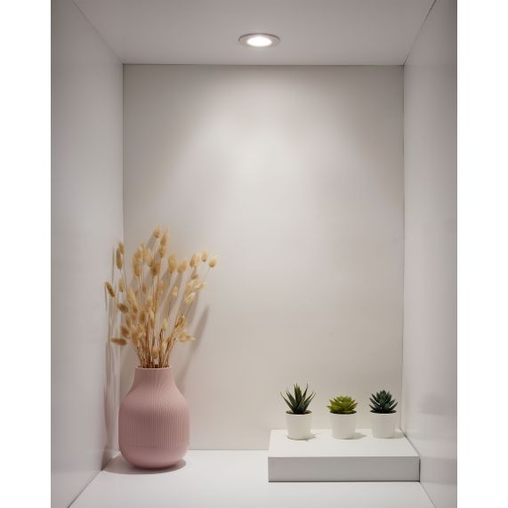 Spot led blanc fixe Adrian 5W 220-240V IP65 550lm 3000K dim 87x57mm 30mA