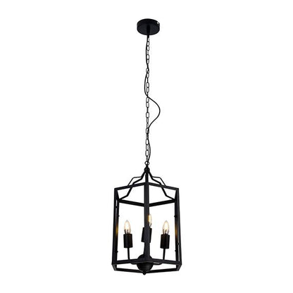 FS EL Suspension E14 x 3 abat-jour métal Noir cable PVC L.100cm