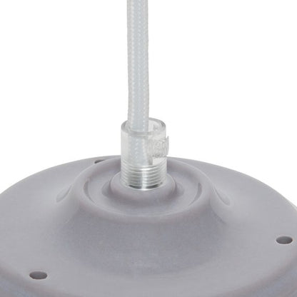Suspension Douille E27 et Pavillon Céramique Grise + Câble 2 Mètres Blanc