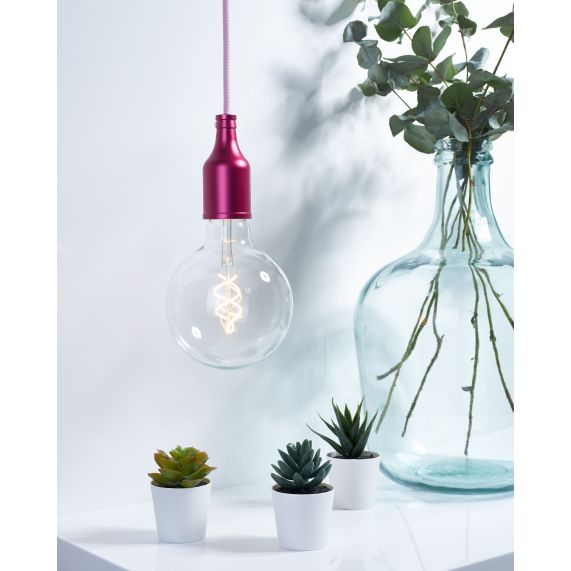 Douille Bouteille Acier E27 Fuchsia