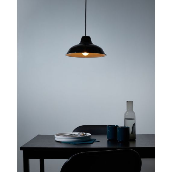 Abat-jour métal industriel ø270mm noir satiné