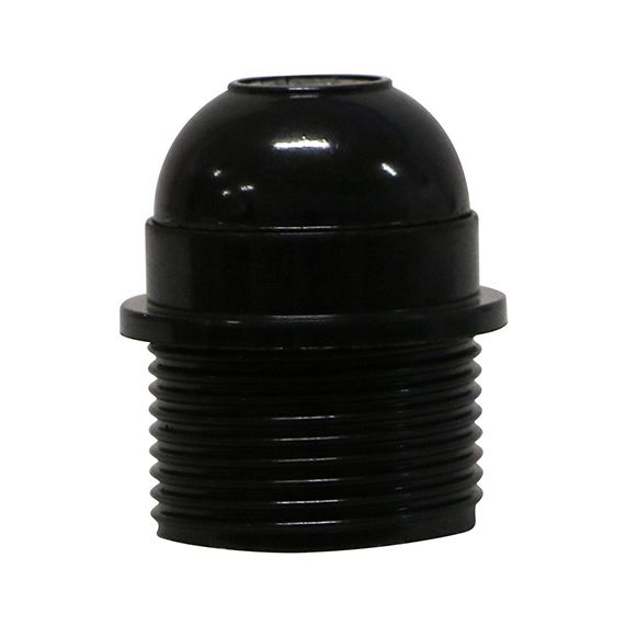 Douille E27 Filetée avec Portée Noire Culot Terre Montée