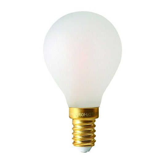 Golfball G45 Filament LED 5W E12 2700K 580lm Dim Mat.