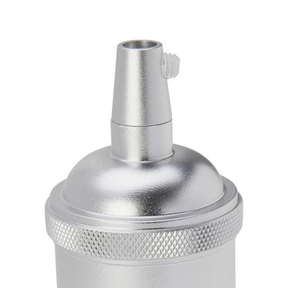 Douille Acier E27 Filetée avec Bague Argent