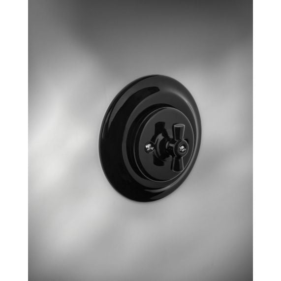 RETRO-INDUS switch porcelain flush mounted black