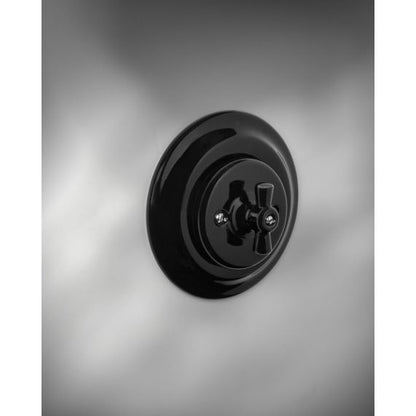 RETRO-INDUS switch porcelain flush mounted black