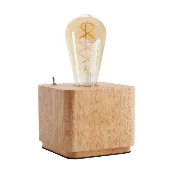 SUPPORT 12x12x10cm BOIS  + CABLE E27 40W