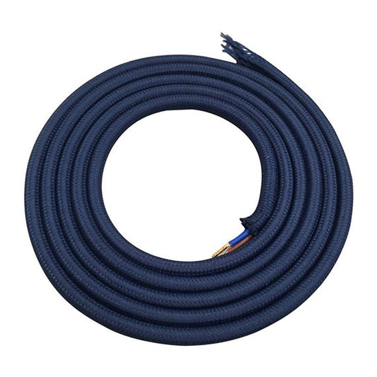 Câble text. rond 2 x 0.75mm² L.2m bleu marine