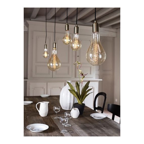 Lampe Filament Métallique Spiralé 240 mm 24W E27 2000K Ambre