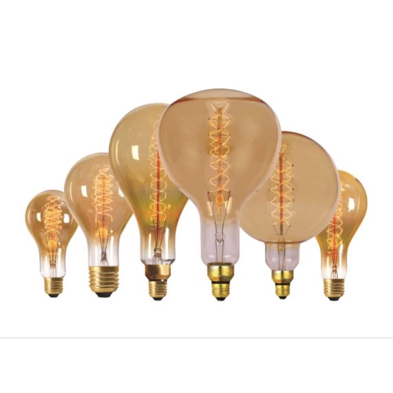 Lampe Filament Métallique Spiralé 240 mm 24W E27 2000K Ambre