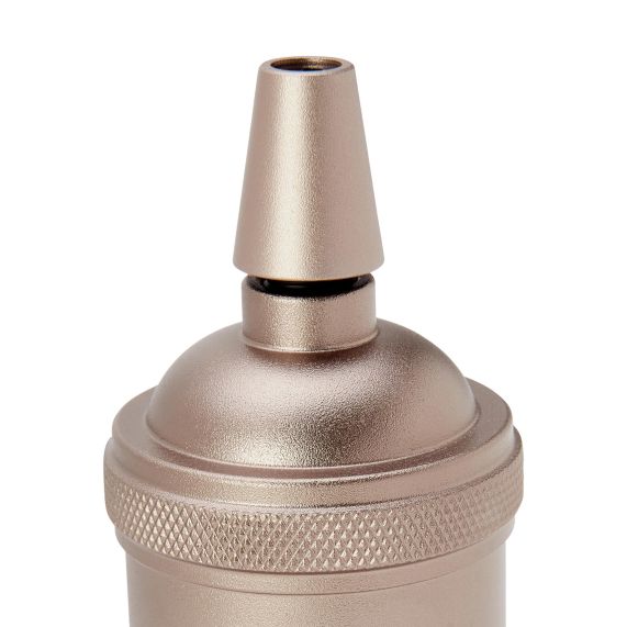 Douille Acier E27 Filetée avec Bague Champagne