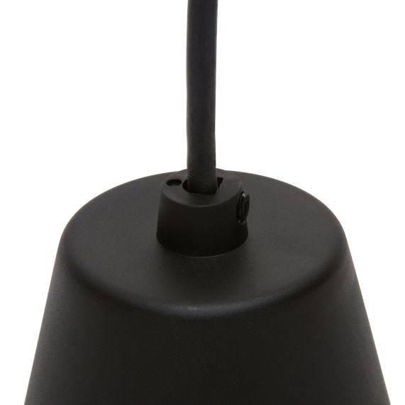 Suspension Douille E27 et Pavillon Silicone Noir + Câble Textile Noir 80 Cm