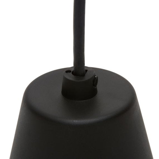 Suspension Douille E27 et Pavillon Silicone Noir + Câble Textile Noir 80 Cm