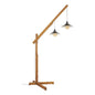 MICHIO - Floor lamp wood - 2 pendant lamps