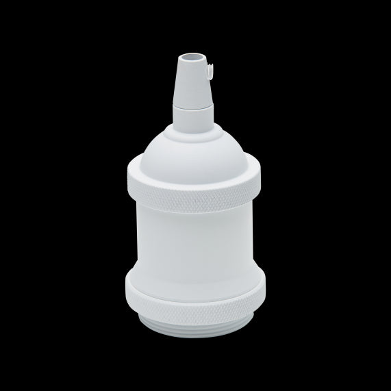 Douille aluminium filetée av. bague ø50mm H.72mm blanc mat