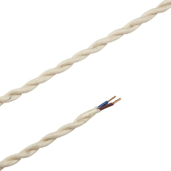 Cable torsadé Blanc cassé 2 mètres 2 x 0,75mm2
