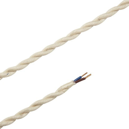 Cable torsadé Blanc cassé 2 mètres 2 x 0,75mm2