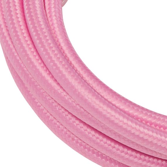 Câble Textile Rond 2x0,75mm2 Double Isolation Rose 2 Mètres