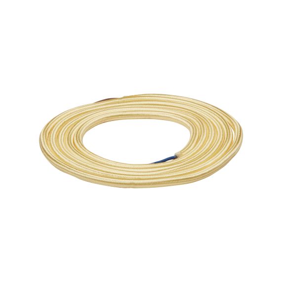 Câble Textile Rond 2x0,75mm2 Double Isolation Or 2 Mètres