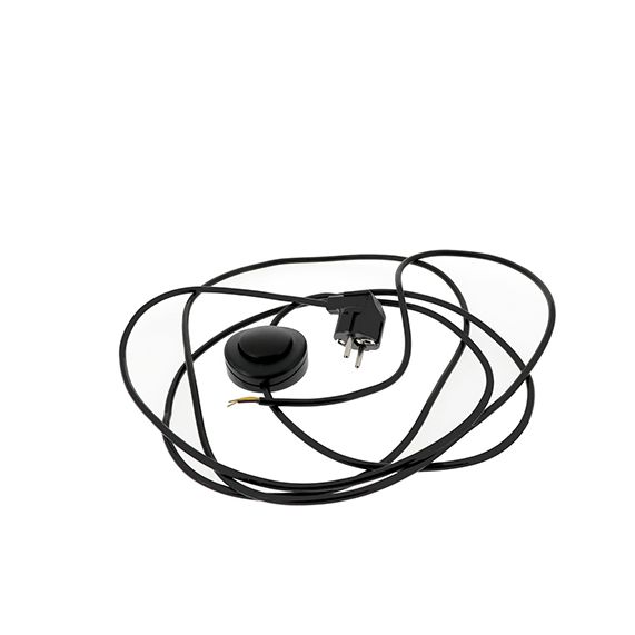 Cordon 3X0.75 L.3.5M Noir F.Euro Schuko