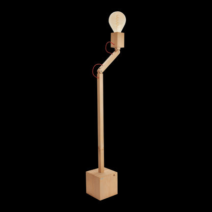Lampadaire articulé sur pied en Bois Design by Fabrice Peltier