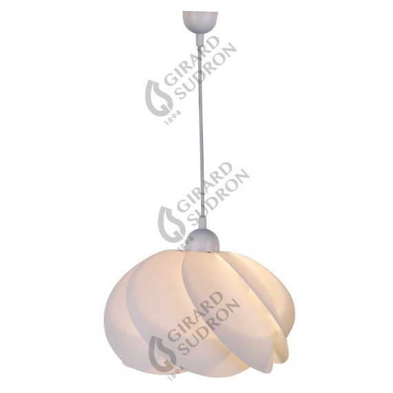 Suspension E27 Max.40W abat-jour PVC Blanc extérieur / intérieur cable PVC L.100cm Blanc