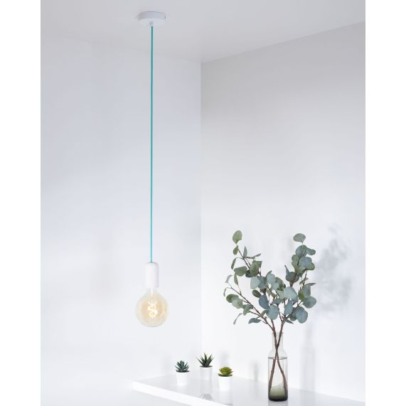 Plafonnier Acier D.100mm Blanc + Arrêt Pour Câble D.6mm