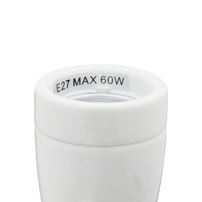 Douille E27 Céramique Sur Patère Blanche