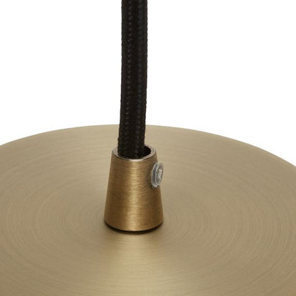 Suspension Douille E40 + Pavillon Métal Bronze + Câble Text. Noir 2 Mètres
