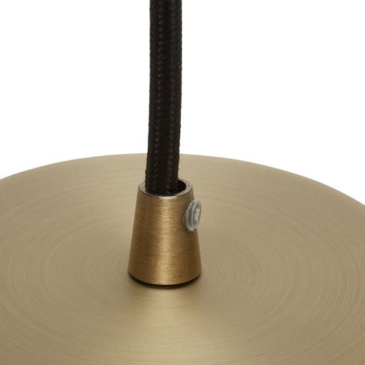 Suspension Douille E40 + Pavillon Métal Bronze + Câble Text. Noir 2 Mètres