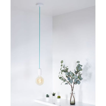 Plafonnier Acier D.100mm Blanc + Arrêt Pour Câble D.6mm