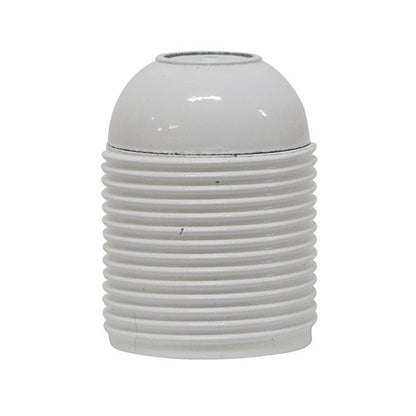 Douille montee thermoplastique E27 blanc filete