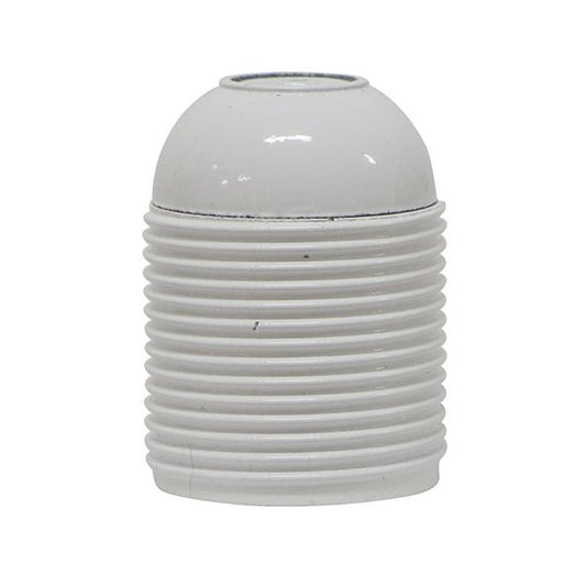 Douille montee thermoplastique E27 blanc filete