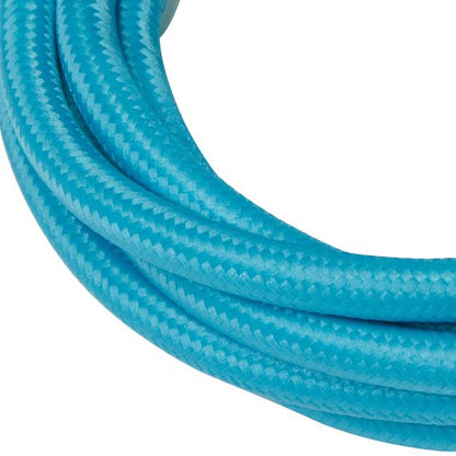 Câble Textile Rond 2x0,75mm2 Double Isolation Cyan 2 Mètres