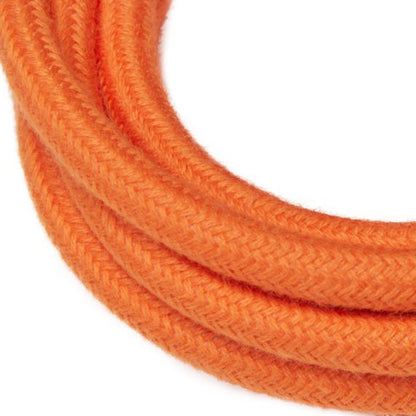 Câble Textile Rond 2x0,75mm2 Double Isolation Orange 2 Mètres