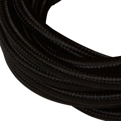 Câble Textile Rond 2x0,75mm2 Double Isolation Noir 2 Mètres