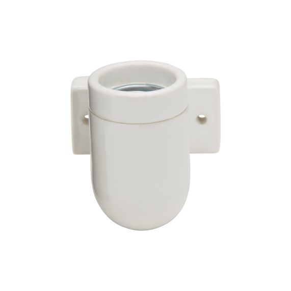 Applique porcelaine E27 av. patte de fixation blanc