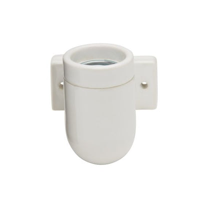 Applique porcelaine E27 av. patte de fixation blanc
